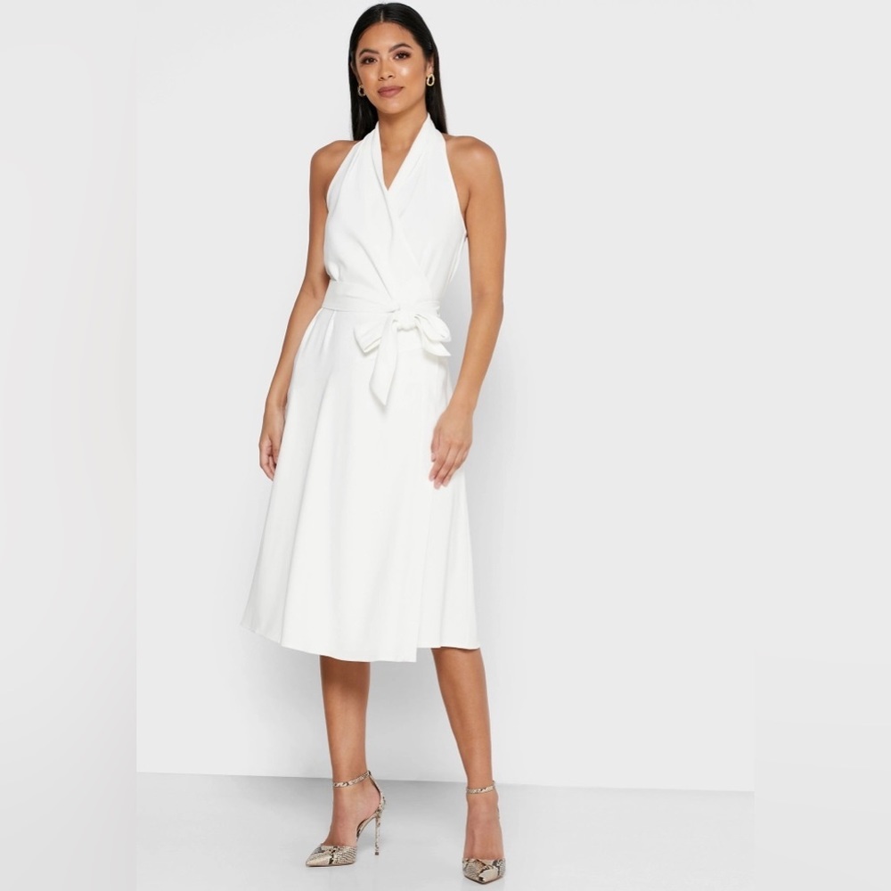Reiss Piper Halterneck Bow Detail Dress